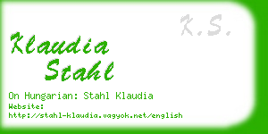 klaudia stahl business card